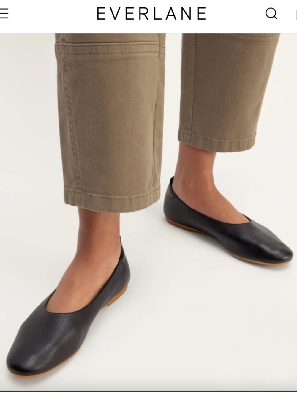 Everlane Day Glove Flats Italian Leather Black Women's Size 9.5